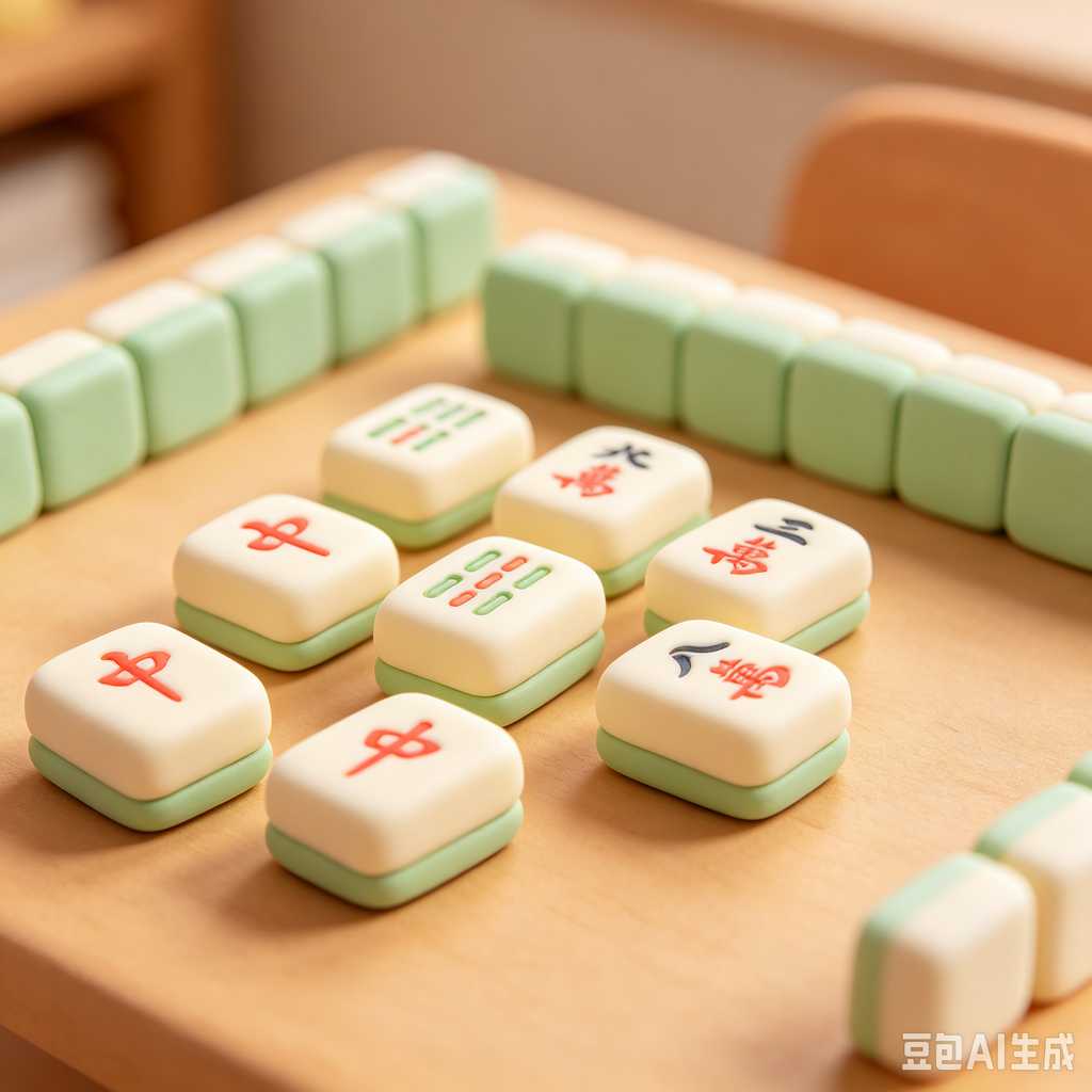 wood mahjong tiles